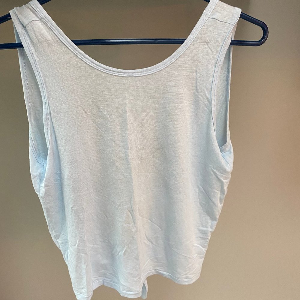 Aerie light blue open back tank top / tie in back